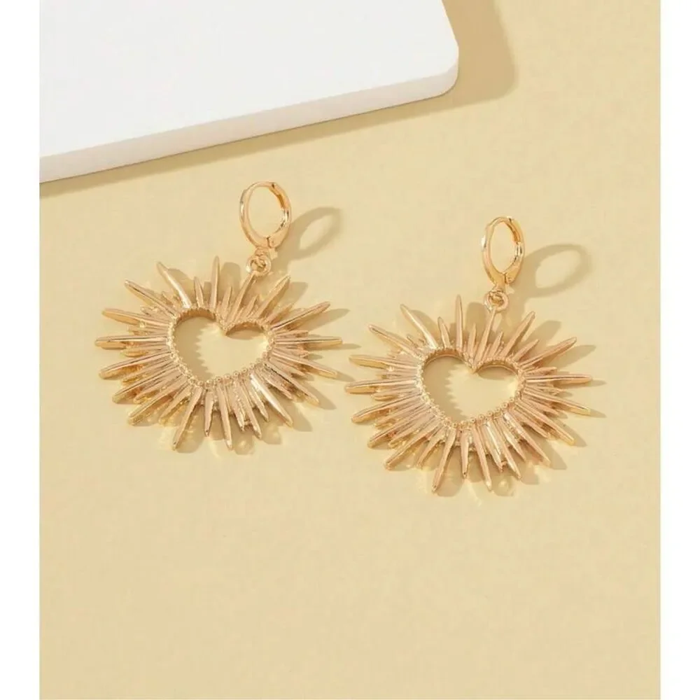 Sunburst Heart Earrings